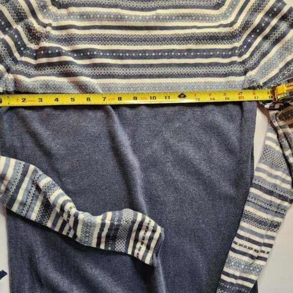 Sweater American Eagle Outfitters Womens Striped Long Sleeve Knit Top Blue M - Picture 6 of 7